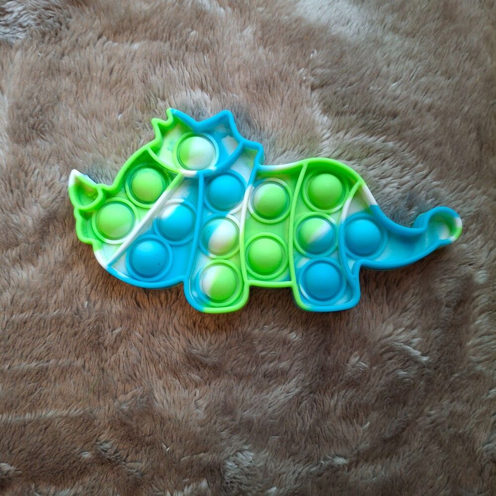 x3 Large Pop-It Fidget Bundle - Blue & Green Dinosaur, Letters, Pink Bunny - Picture 2 of 7
